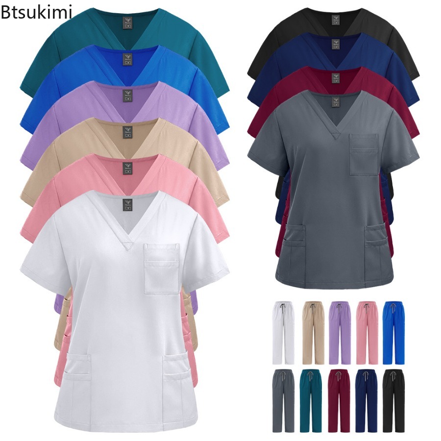Medical Lab Uniform - Damski strój medyczny: bluzka, spodnie, komplet