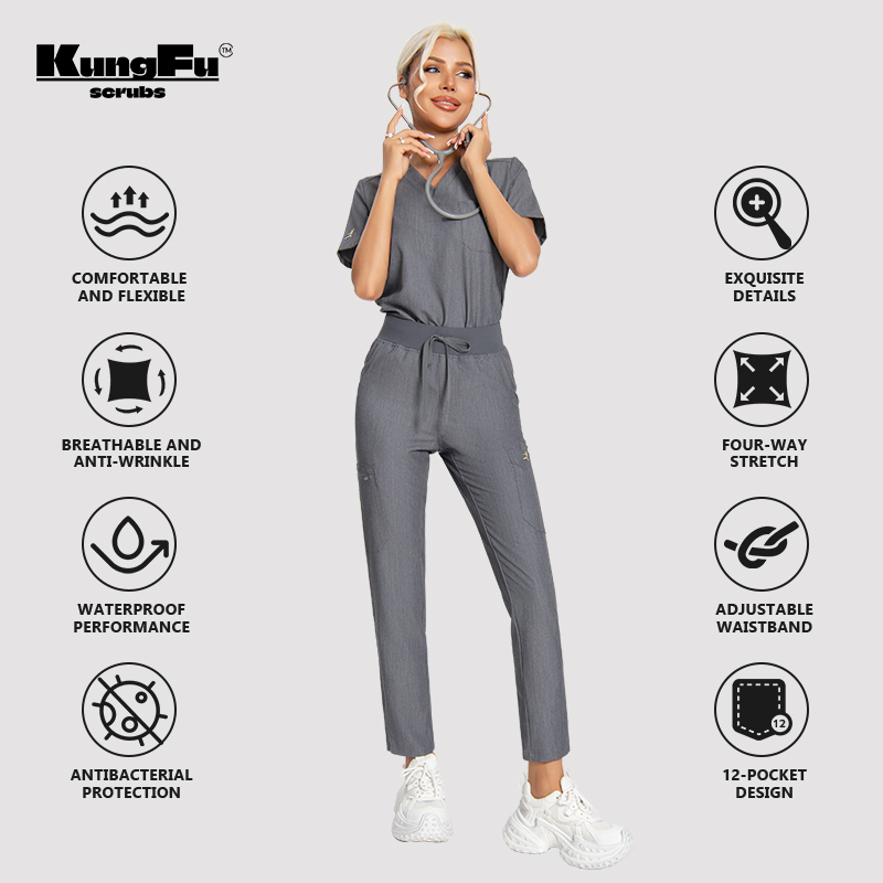 KUNGFU SCRUBS Damskie bluzy me – Medical Lab Uniform recenzja i cena