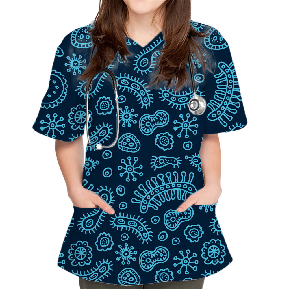 Nowe damskie bluzki z nadrukie – Medical Lab Uniform recenzja i cena