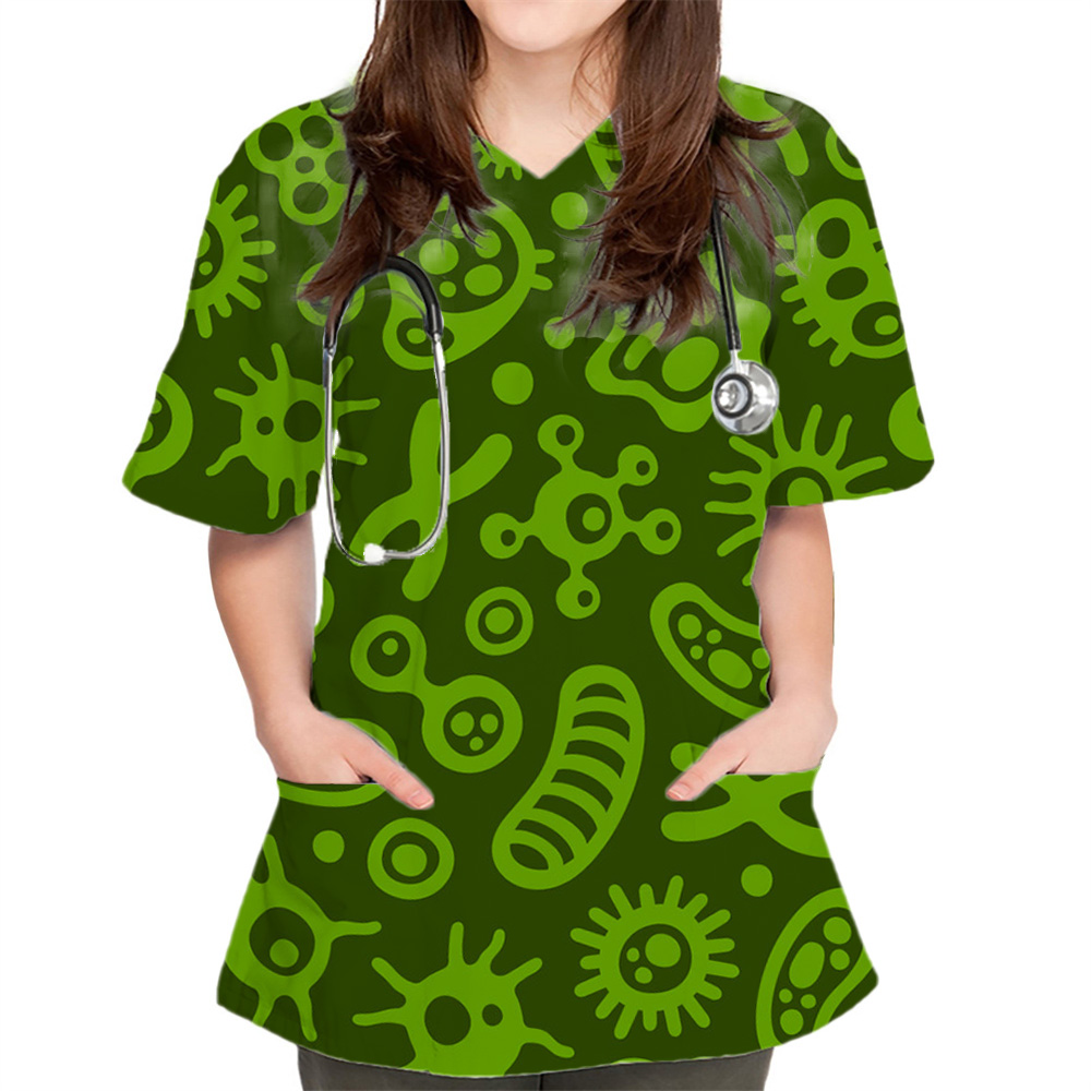 Nowe damskie bluzki z nadrukie – Medical Lab Uniform recenzja i cena
